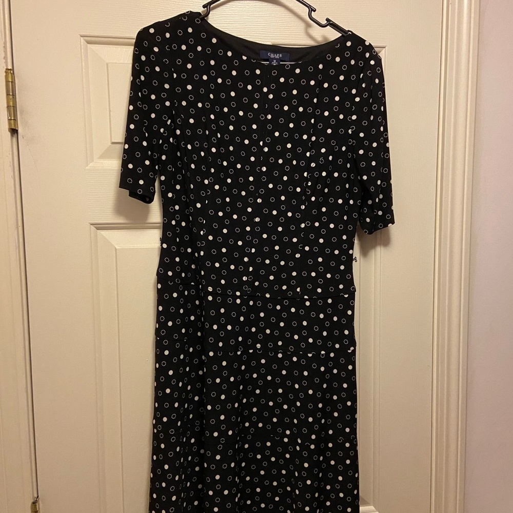 Chaps Polka Dot Dress in M
